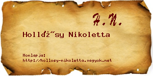 Hollósy Nikoletta névjegykártya